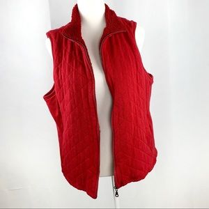 Coldwater Creek Quilted Faux Fur Lined Vest